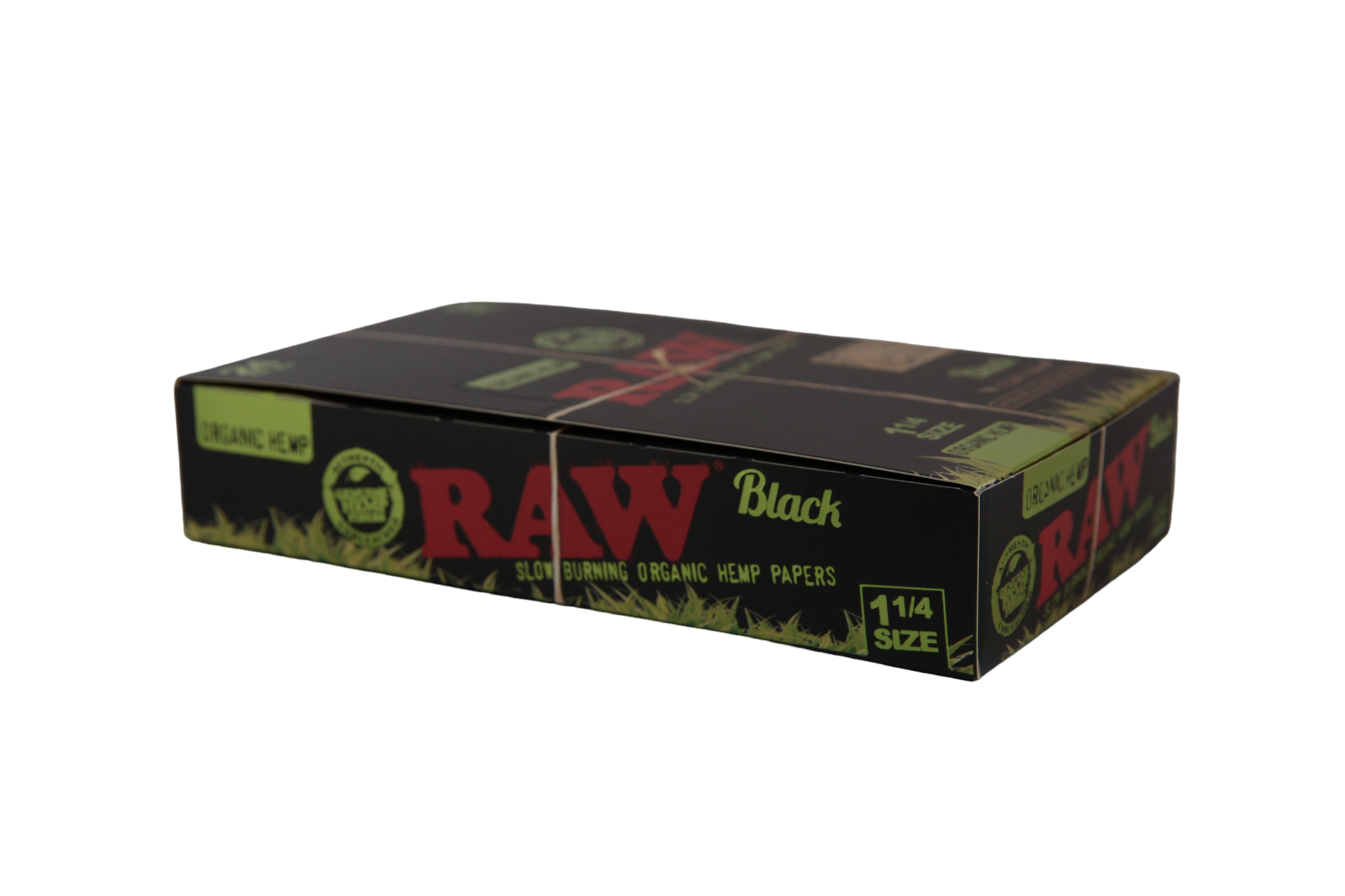 Raw Black Organic Hemp Papers - 1 1/4 / Box of 24