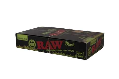 RAW Black Organic Hemp Papers - 1 1/4 / Box of 24