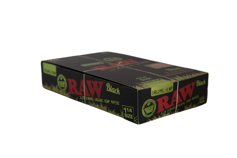 RAW Black Organic Hemp Papers - 1 1/4 / Box of 24