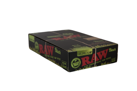 RAW Black Organic Hemp Papers - 1 1/4 / Box of 24