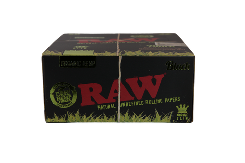 RAW Black Organic Hemp Papers - King Size Slim / Box of 50