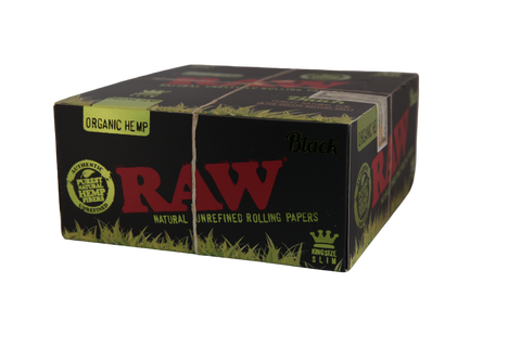 RAW Black Organic Hemp Papers - King Size Slim / Box of 50