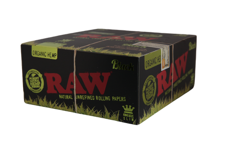 RAW Black Organic Hemp Papers - King Size Slim / Box of 50