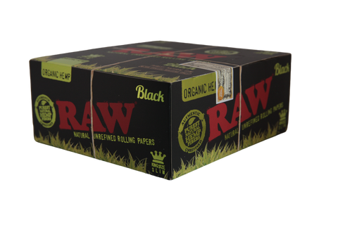 RAW Black Organic Hemp Papers - King Size Slim / Box of 50