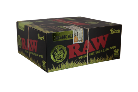 RAW Black Organic Hemp Papers - King Size Slim / Box of 50