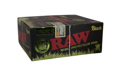 RAW Black Organic Hemp Papers - King Size Slim / Box of 50