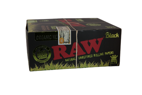 RAW Black Organic Hemp Papers - King Size Slim / Box of 50