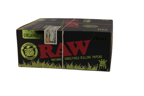 RAW Black Organic Hemp Papers - King Size Slim / Box of 50