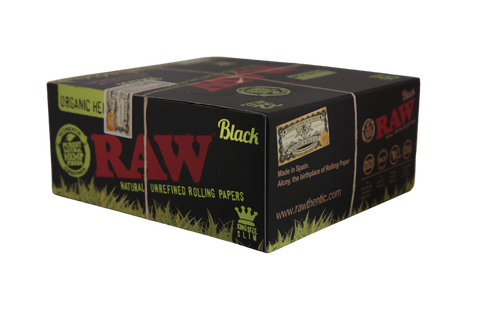 RAW Black Organic Hemp Papers - King Size Slim / Box of 50