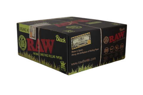 RAW Black Organic Hemp Papers - King Size Slim / Box of 50