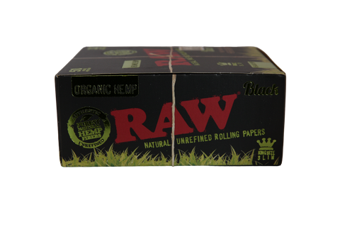 RAW Black Organic Hemp Papers - King Size Slim / Box of 50