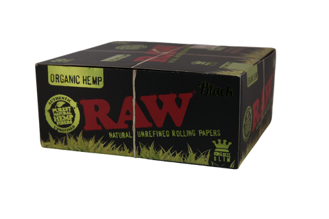 RAW Black Organic Hemp Papers - King Size Slim / Box of 50