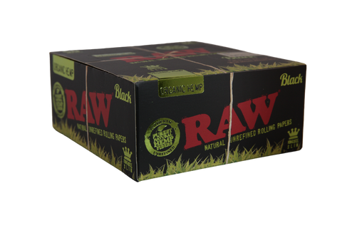 RAW Black Organic Hemp Papers - King Size Slim / Box of 50