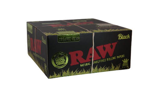 RAW Black Organic Hemp Papers - King Size Slim / Box of 50