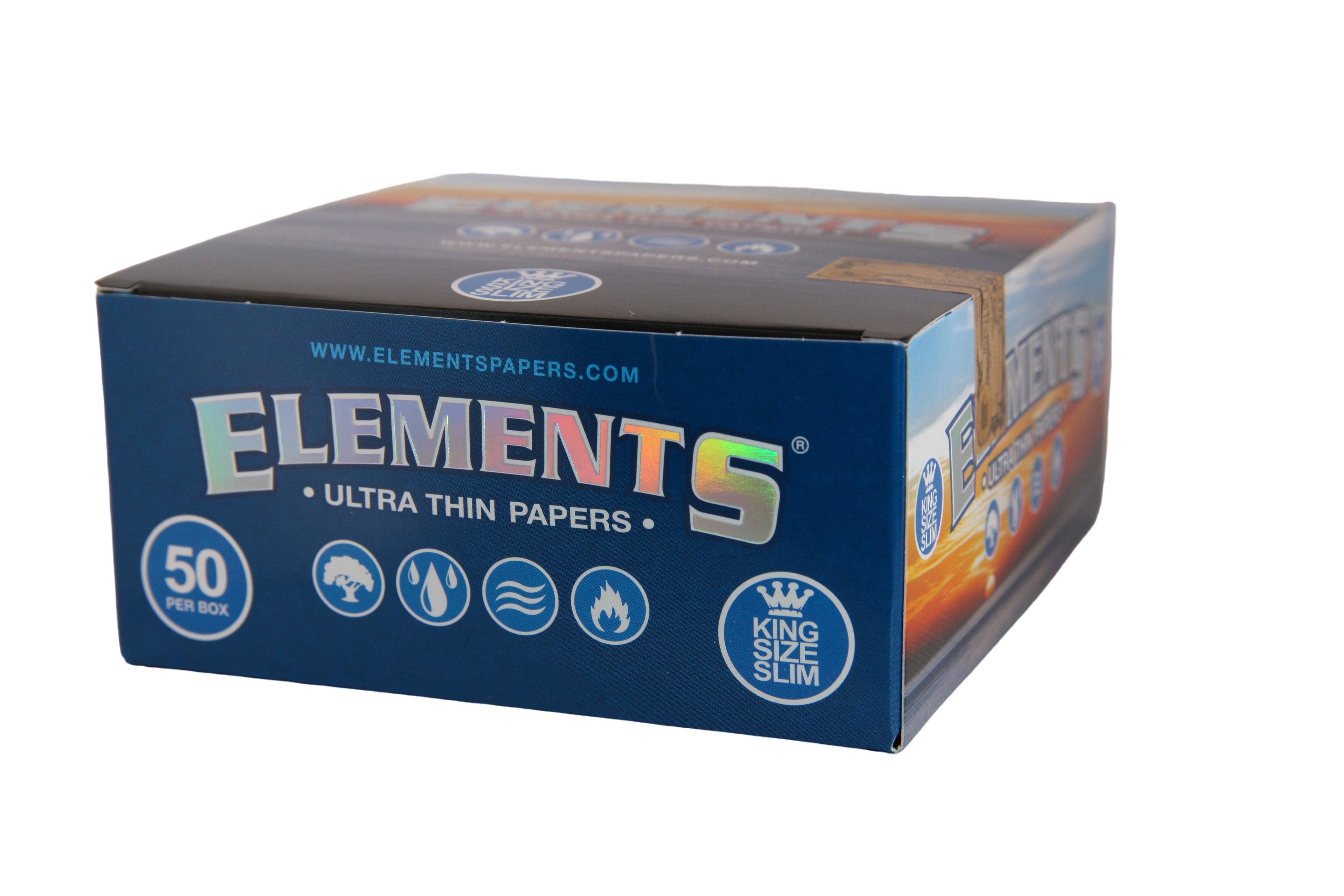 Elements Ultra Thin Rice Papers - King Size Slim / Box of 50