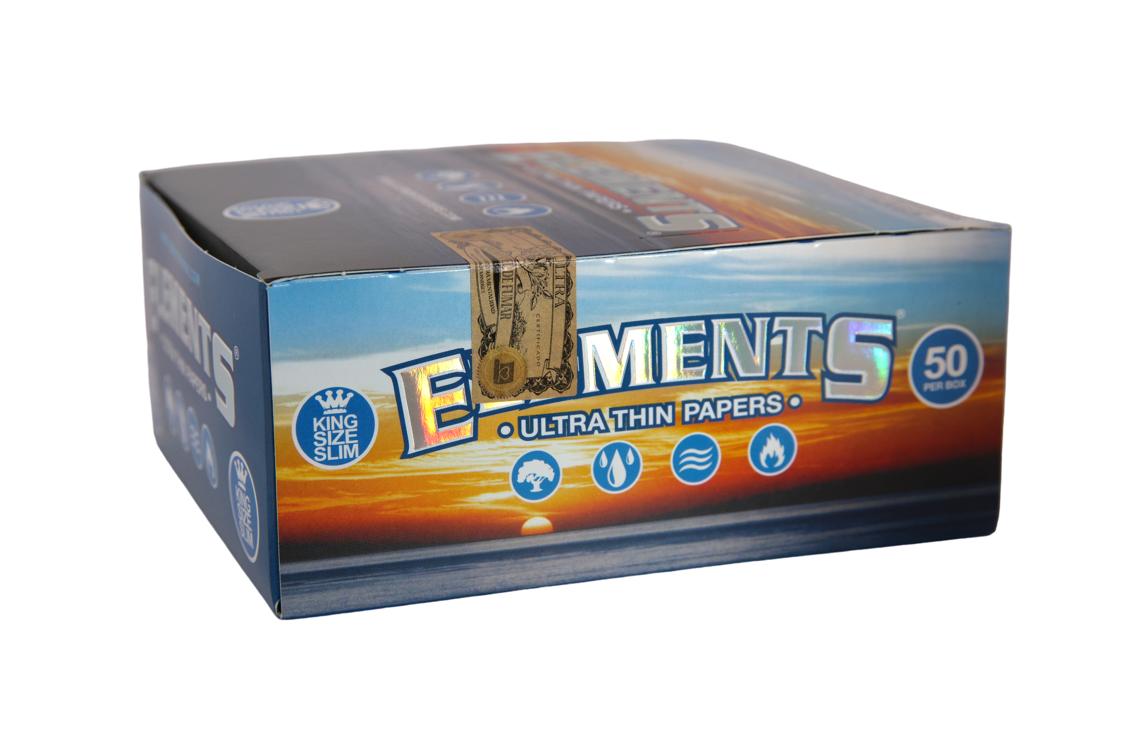 Elements Ultra Thin Rice Papers - King Size Slim / Box of 50