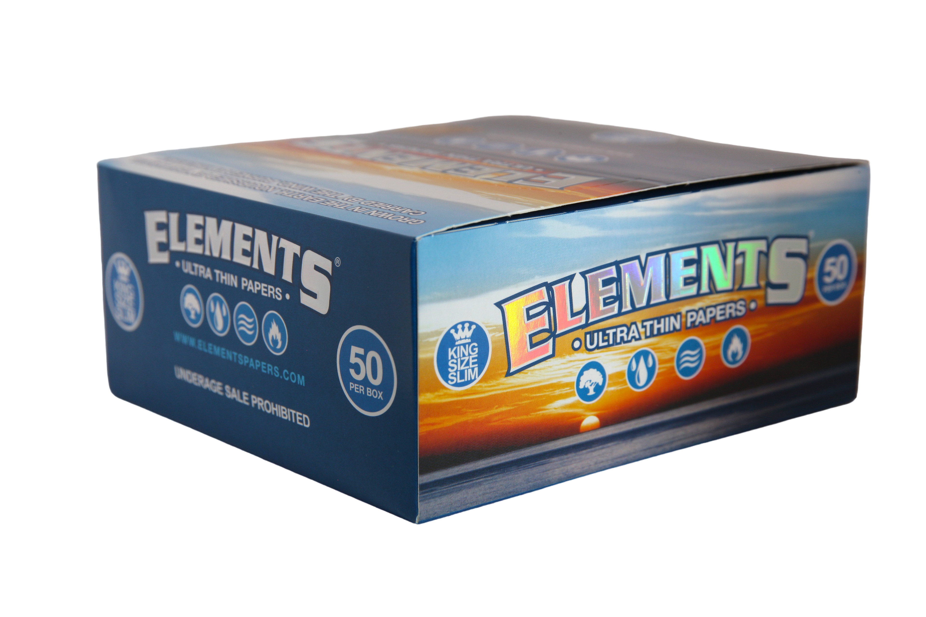 Elements Ultra Thin Rice Papers - King Size Slim / Box of 50