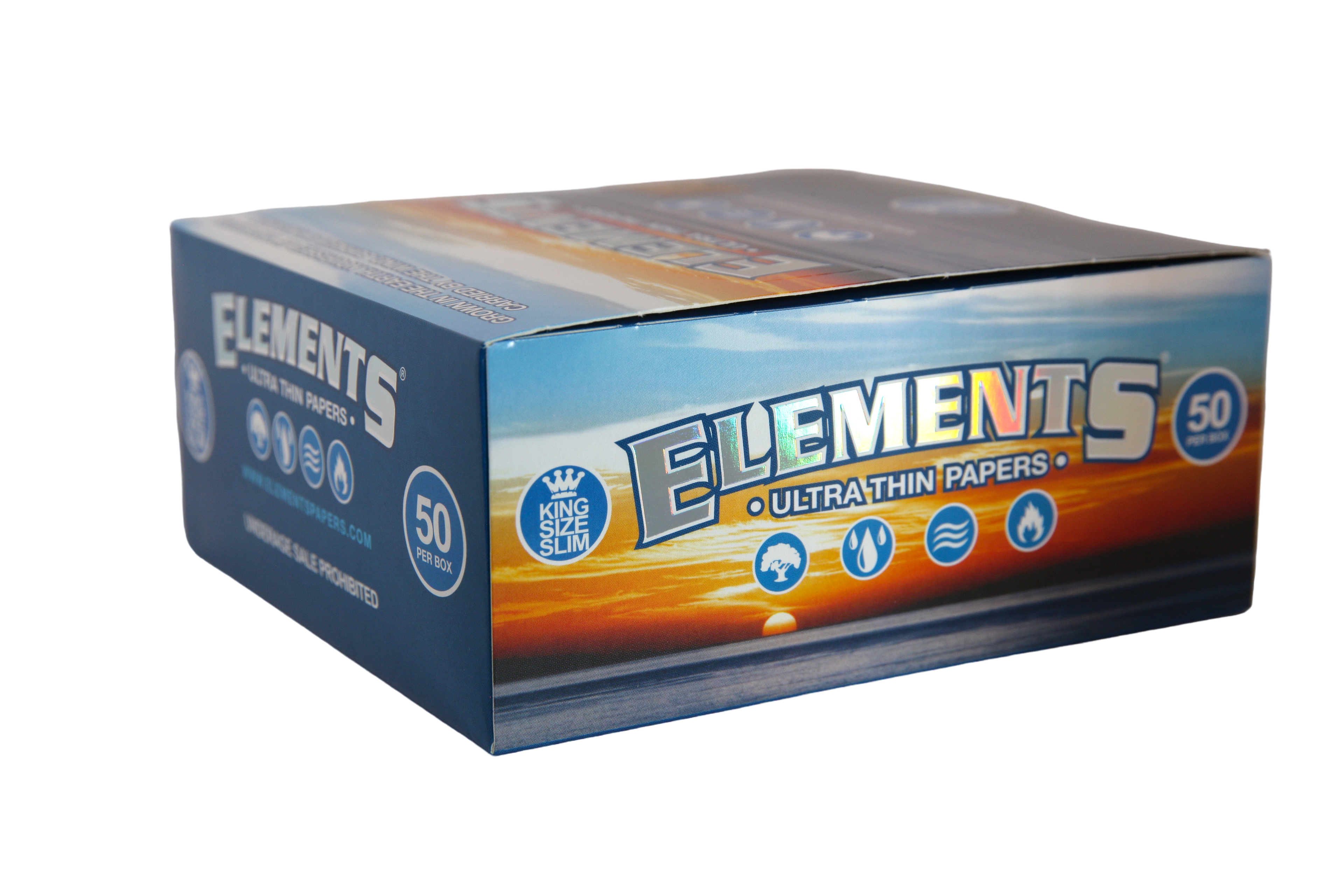 Elements Ultra Thin Rice Papers - King Size Slim / Box of 50