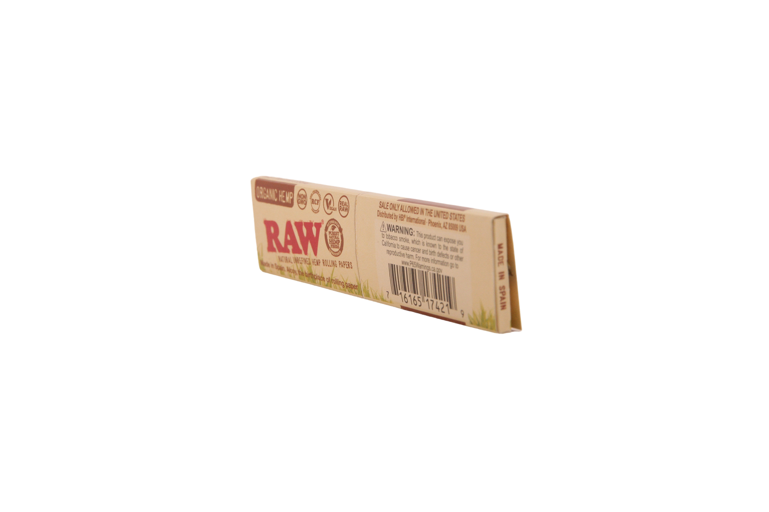 Raw Organic Hemp Papers- King Size Slim