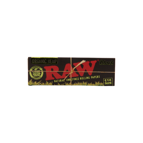 Raw Black Organic Hemp Papers - 1 1/4