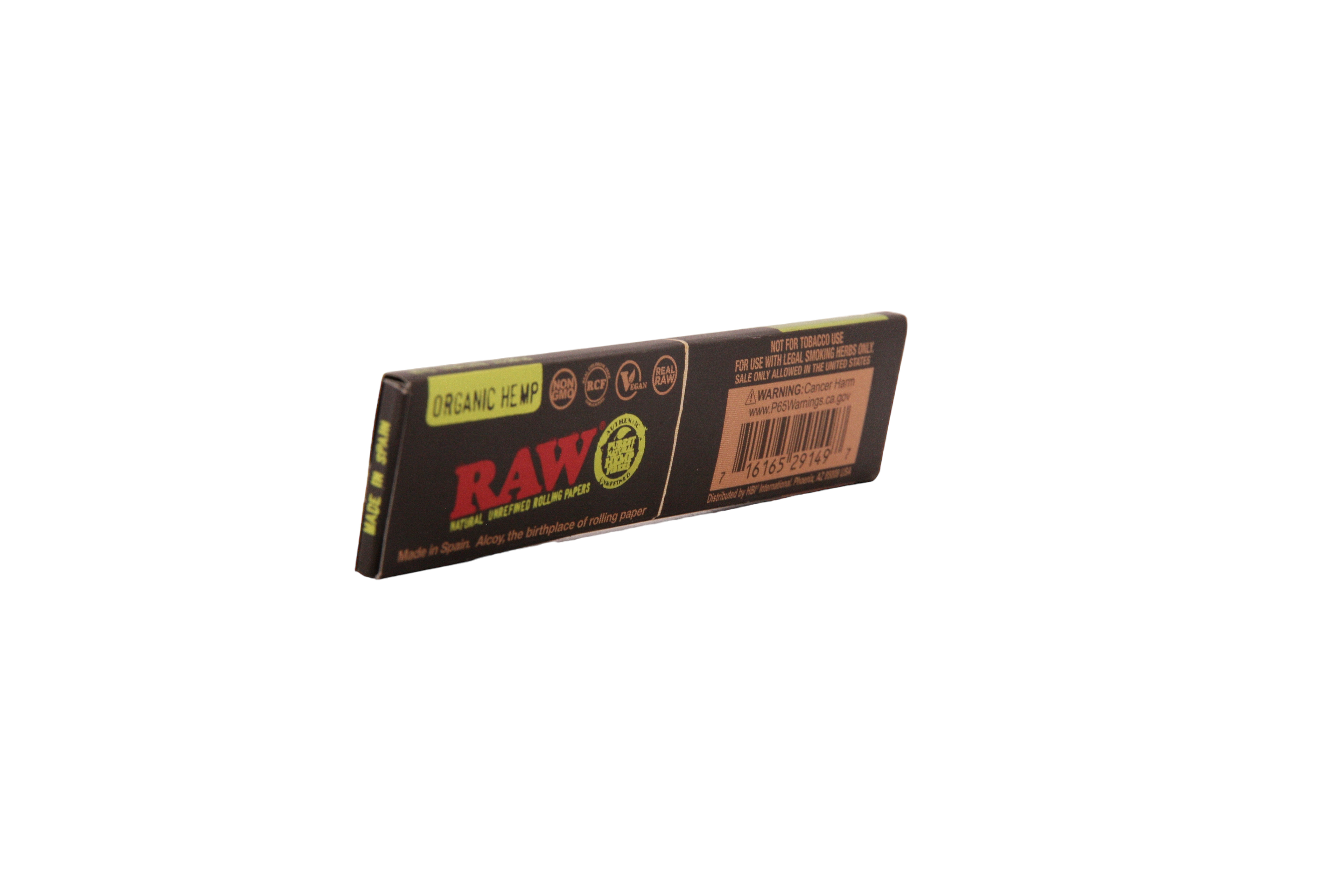 Raw Black Organic Hemp Papers - King Size Slim