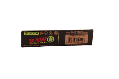 Raw Black Organic Hemp Papers - King Size Slim