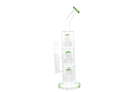 Triple Perc Bent Neck Water Pipe