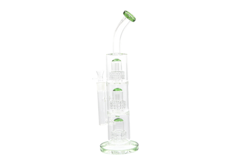 Triple Perc Bent Neck Water Pipe