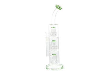 Triple Perc Bent Neck Water Pipe