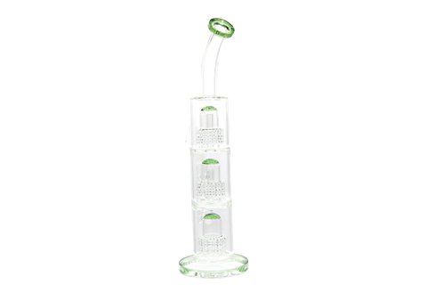 Triple Perc Bent Neck Water Pipe