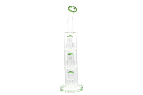 Triple Perc Bent Neck Water Pipe