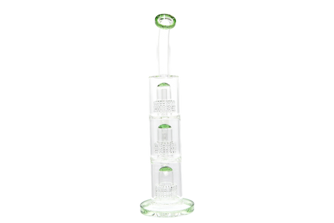 Triple Perc Bent Neck Water Pipe