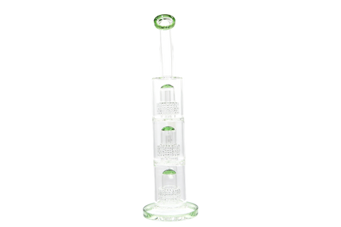 Triple Perc Bent Neck Water Pipe