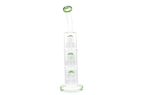 Triple Perc Bent Neck Water Pipe