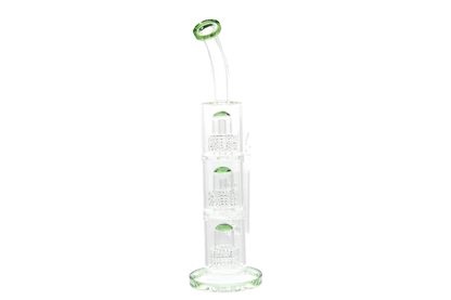 Triple Perc Bent Neck Water Pipe