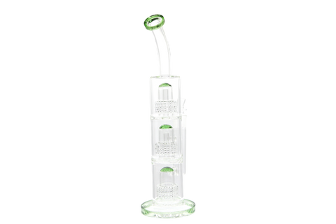 Triple Perc Bent Neck Water Pipe