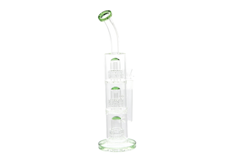 Triple Perc Bent Neck Water Pipe