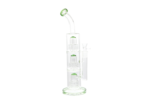 Triple Perc Bent Neck Water Pipe