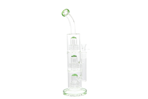 Triple Perc Bent Neck Water Pipe