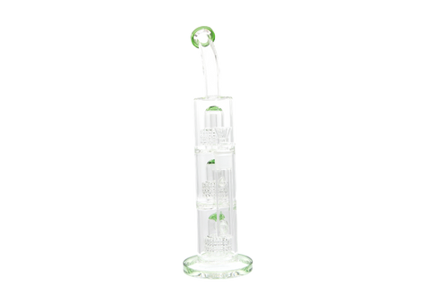 Triple Perc Bent Neck Water Pipe