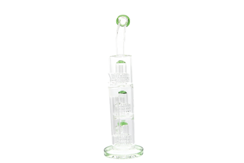 Triple Perc Bent Neck Water Pipe