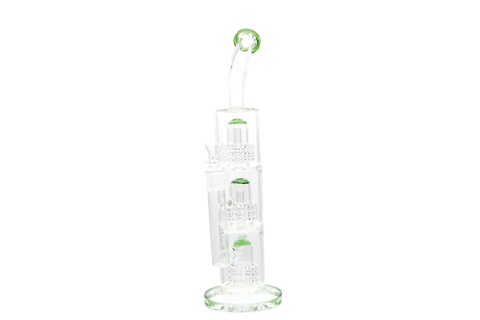 Triple Perc Bent Neck Water Pipe