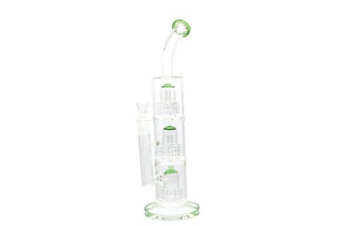 Triple Perc Bent Neck Water Pipe