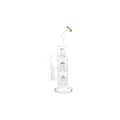 Triple Perc Bent Neck Water Pipe