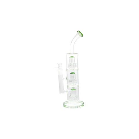 Triple Perc Bent Neck Water Pipe