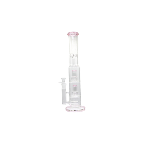 Double Perc Matrix Straight Tube Bong - 18"