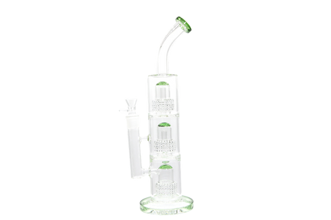 Triple Perc Bent Neck Water Pipe