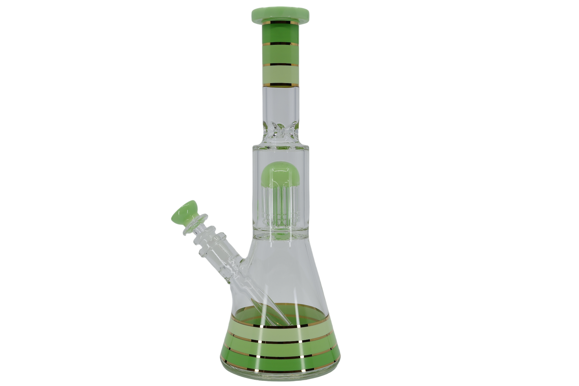 Striped Showerhead Beaker Bong - 12”