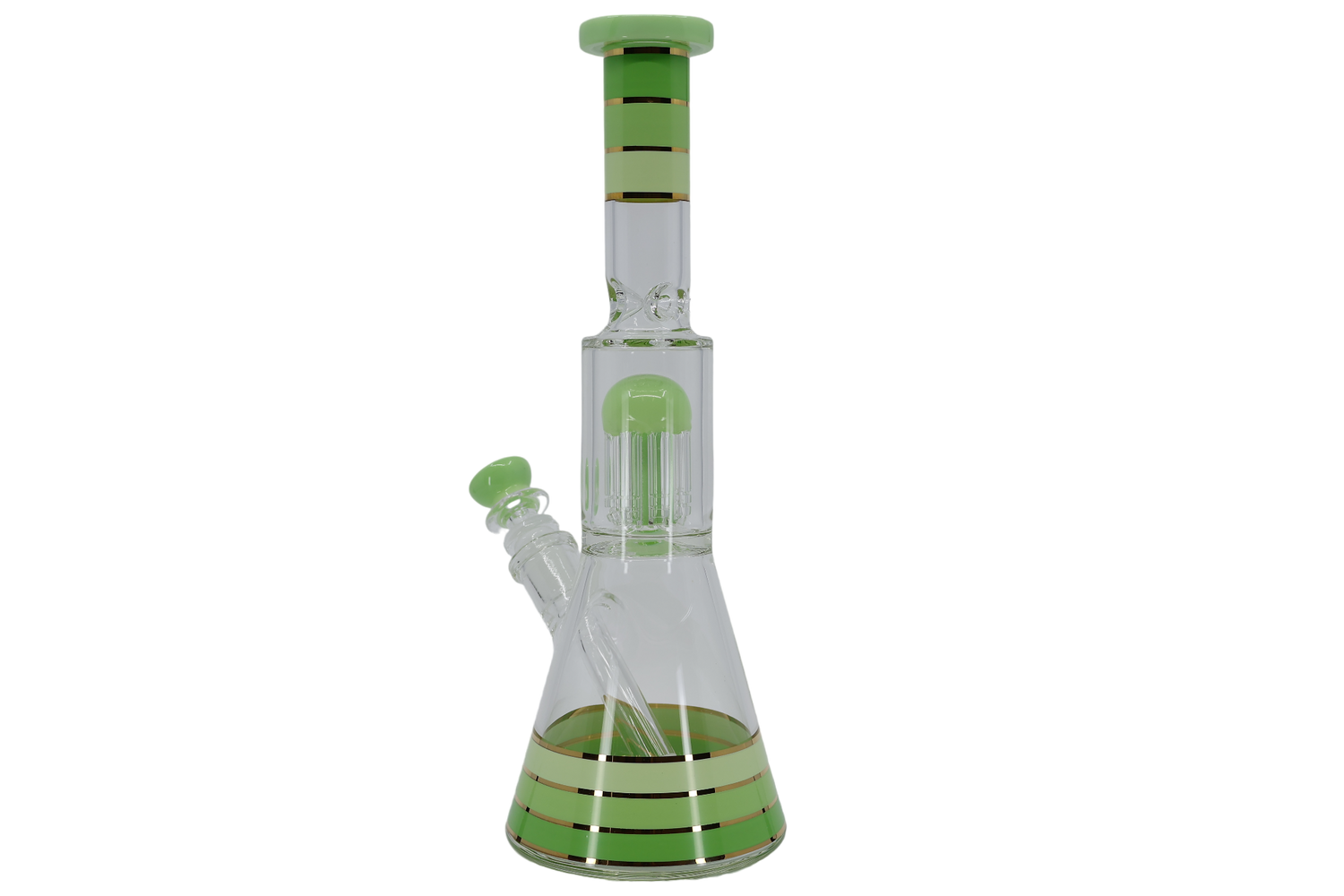 Striped Showerhead Beaker Bong - 12”