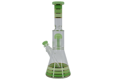 Striped Showerhead Beaker Bong - 12”